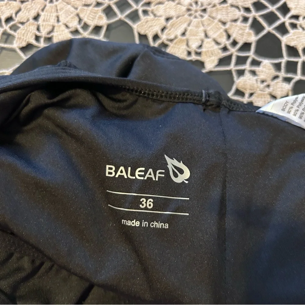 NWT Baleaf Women’s Black One-Piece Swimsuit SPF 50 Athletic Size 36
